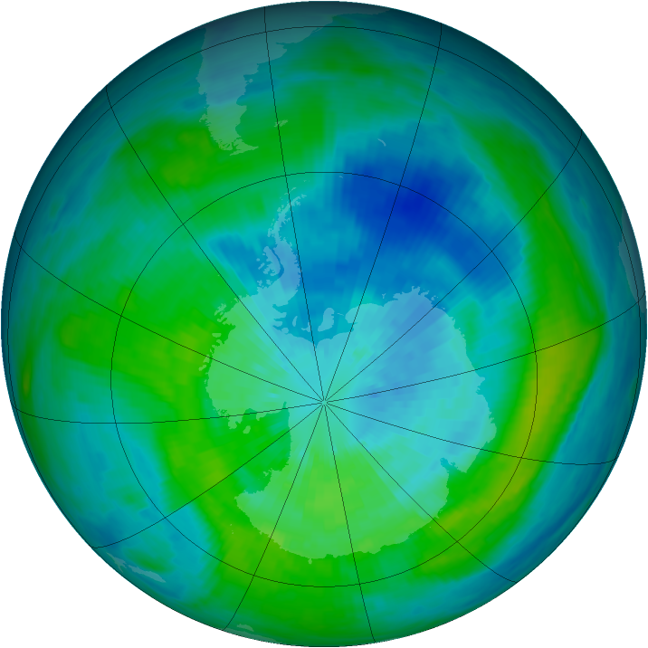 Antarctic ozone map for 21 March 1981